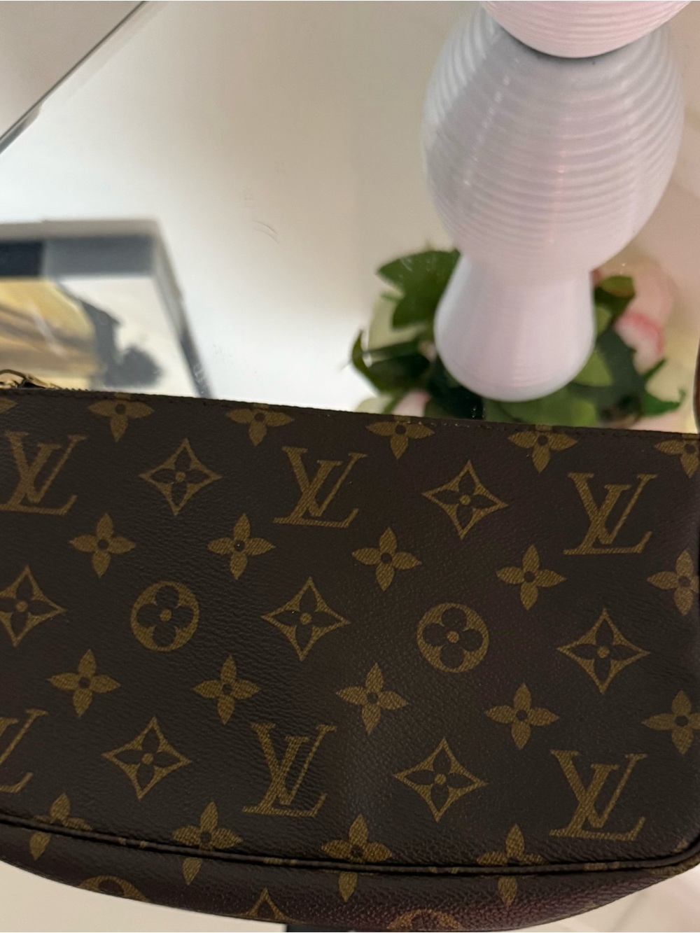 Louis Vuitton Monogram Canvas Mini Wristlet in Brown - Picture 7 of 13